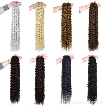 Wholesale Top Quality  Deep Twist Water Wave For Women Synthetic Crochet Braiding Hair Curl Crochet Braids Hair Extensions